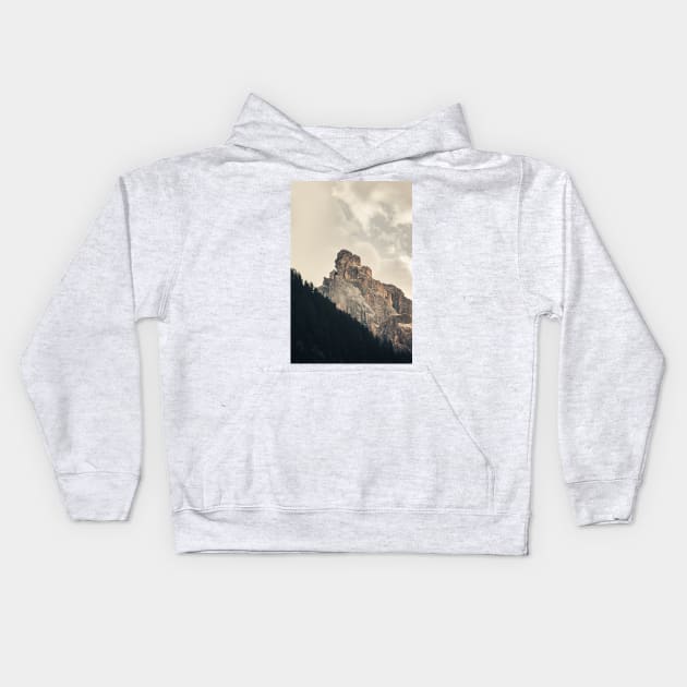 Rocky Mountain Top Kids Hoodie by Luigi Veggetti